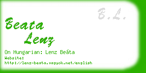 beata lenz business card